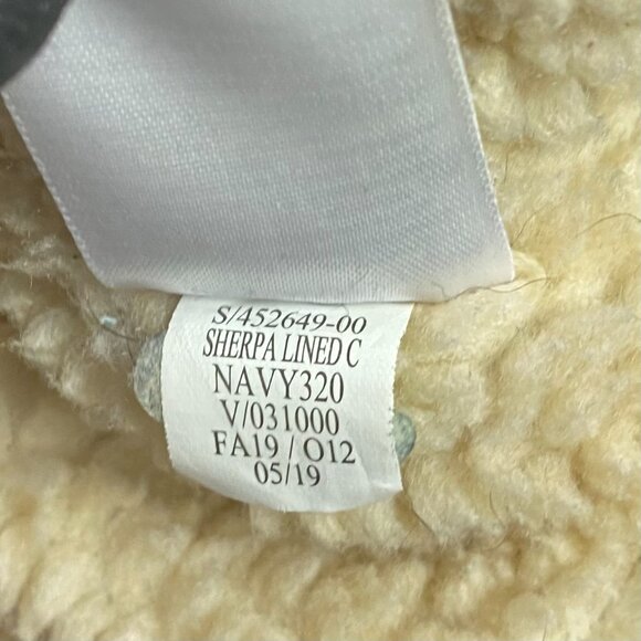 Old Navy Sherpa Lined Corduroy Trucker Jacket Men's Large Navy Blue Heavyweight - Picture 8 of 14